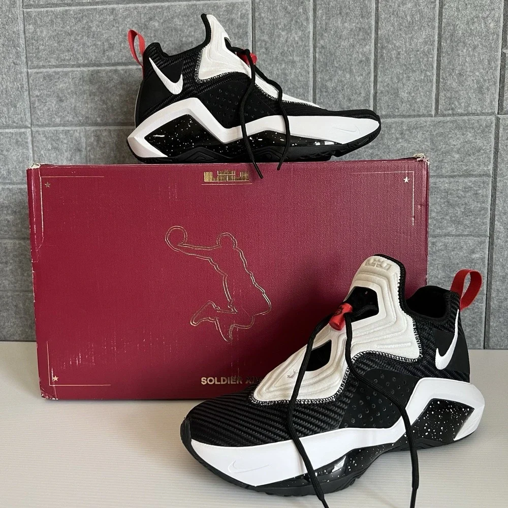 Nike Lebron Soldier 14 Black White Mens Size 7.5 Shoes CK6024-002
